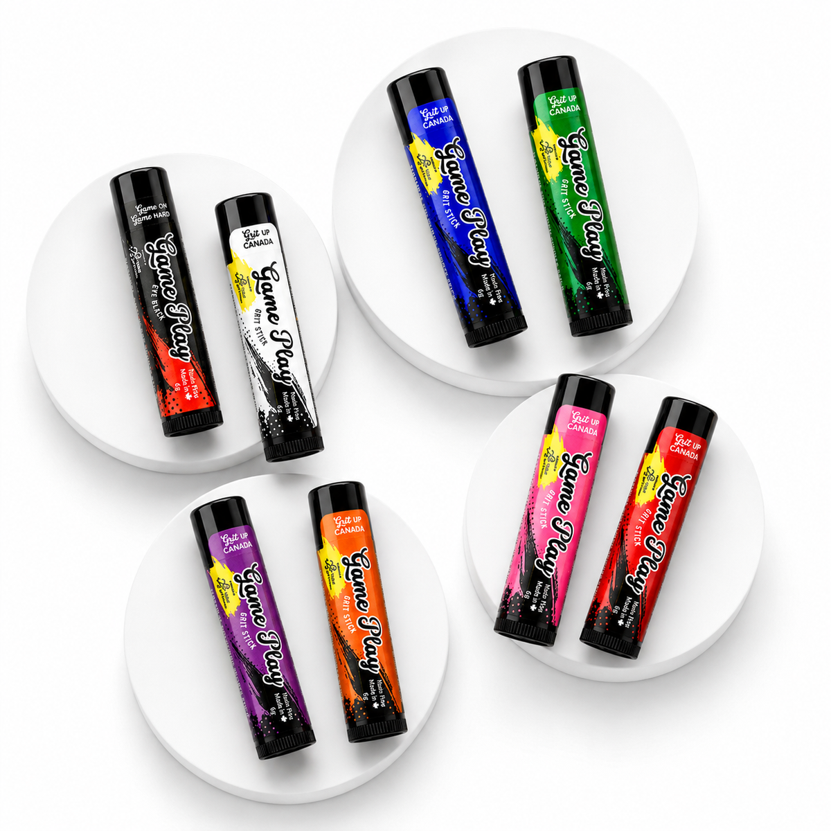 GamePlay™ Eye Black and Grit Sticks™ by MisMacK Clean Cosmetics, made in Canada