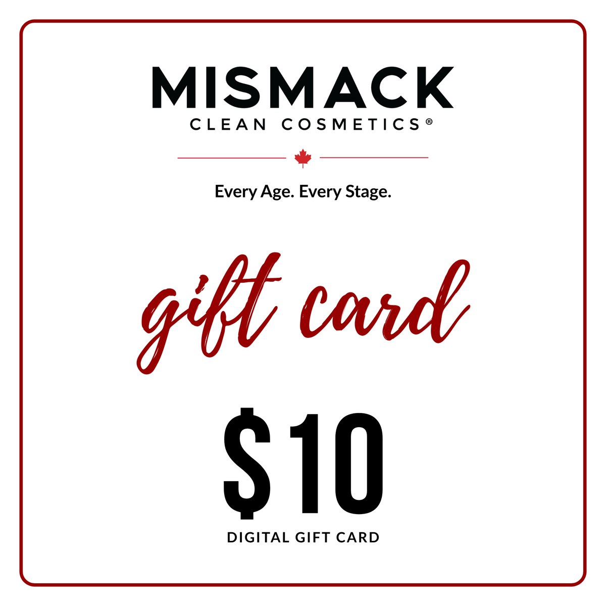 MisMacK Clean Cosmetics Digital Gift Card