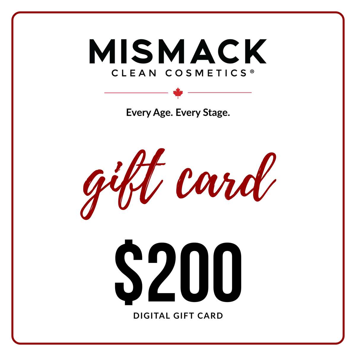 MisMacK Clean Cosmetics Digital Gift Card