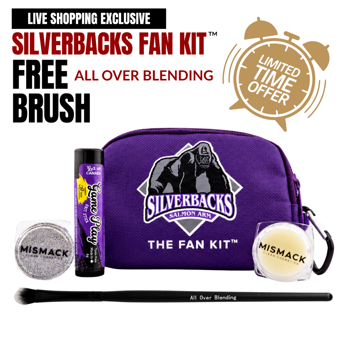Silverbacks Fan Kit™ with FREE All Over Blending Eye Shadow Brush - LIVE SHOPPING BUNDLE